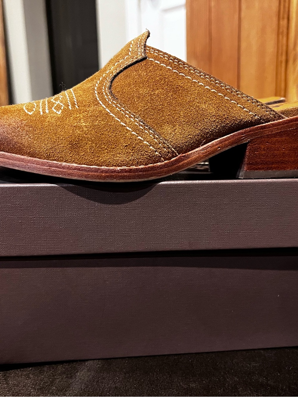 Patricia Nash Tan Suede Pointed Slip-On Loafers - Picture 3 of 5